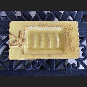 French Pottery Soap Dish - Fleur de Terre - Olive Branch